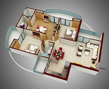 &nbsp;3 BHK Apartments in Noida 150 - 1495 Sq. Ft.